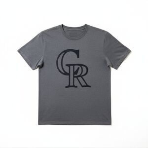 Colorado Rockies Baseball Gray Graphic CR Short Sleeve Mens Small Tee Shirt